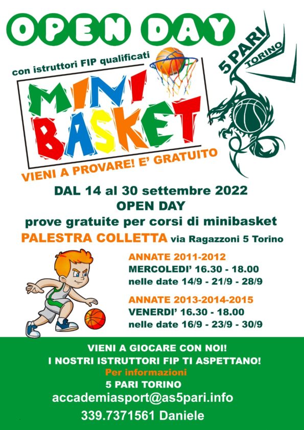 Open Day 2022 Minibasket colletta 595x842 - OPEN DAY MINIBASKET !